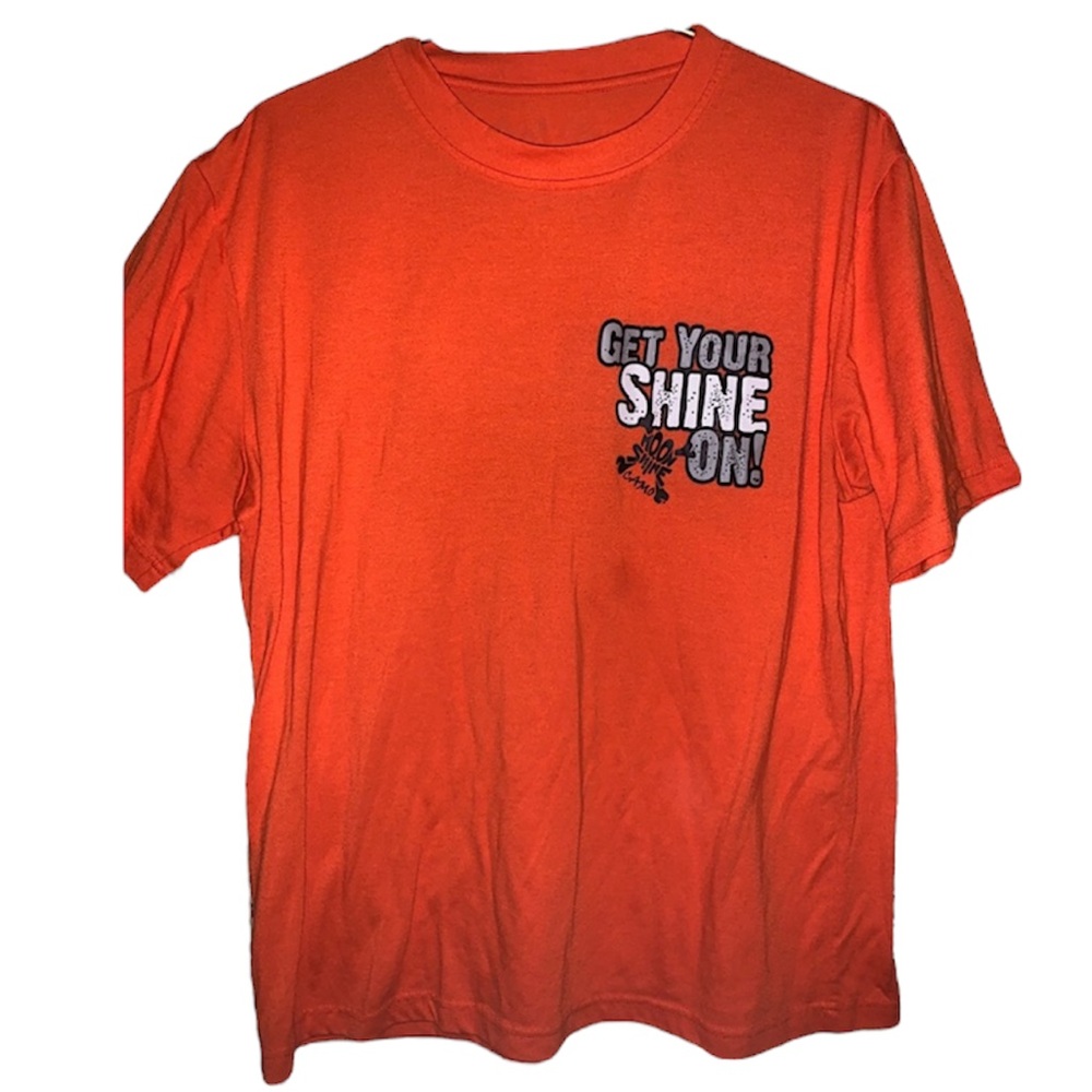 Get your Shine On graphic T-shirt double-sided moonshine camo